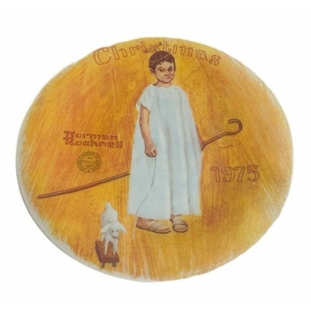 Norman Rockwell Plate Angel With A Black Eye Christmas 1975 Collectors Vintage